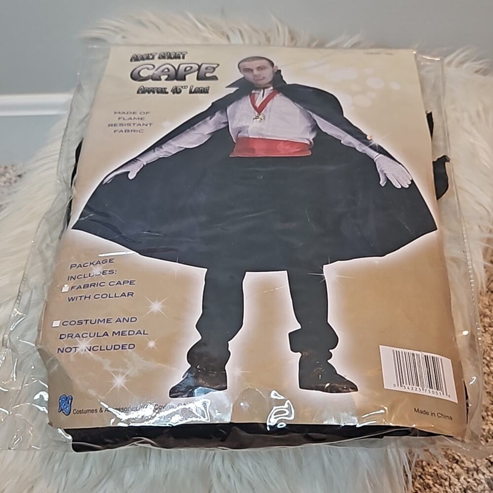 New! Adult Short Black Cape